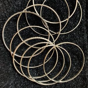 Jewelry Silver Overlay 10-piece Bracelet Set